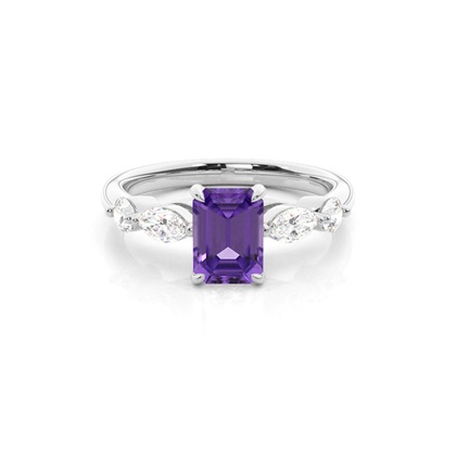 Prong Set Amethyst Engagement Ring