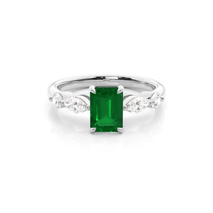 Prong Set Emerald Engagement Ring