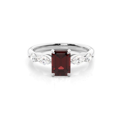 Prong Set Garnet Engagement Ring