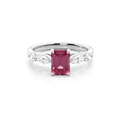 Prong Set Pink Tourmaline Engagement Ring