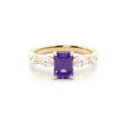 Prong Set Amethyst Engagement Ring