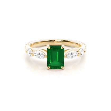Prong Set Emerald Engagement Ring