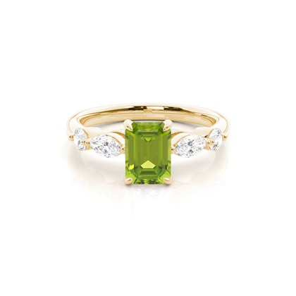 Prong Set Peridot Engagement Ring