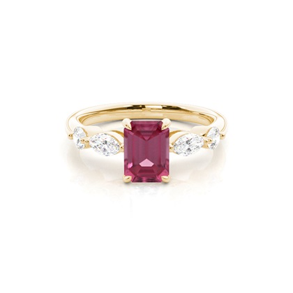 Prong Set Pink Tourmaline Engagement Ring