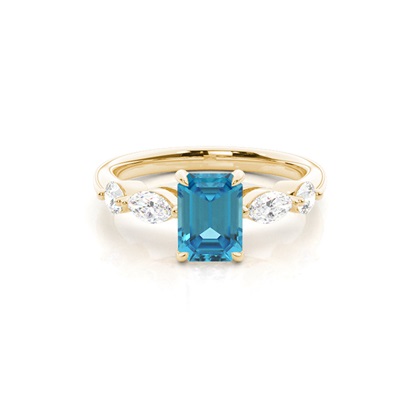 Prong Set Blue Topaz Engagement Ring