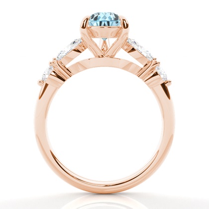 Krappenbesetzter Aquamarin-Verlobungsring