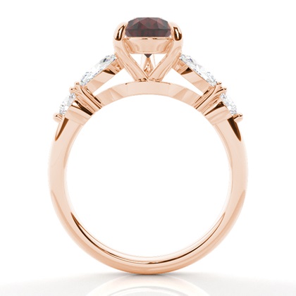 Granat-Verlobungsring in Krappenfassung