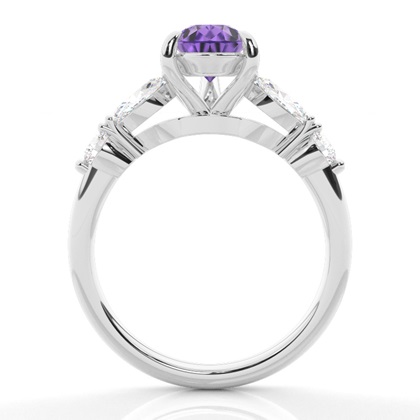Krappenbesetzter Amethyst-Verlobungsring