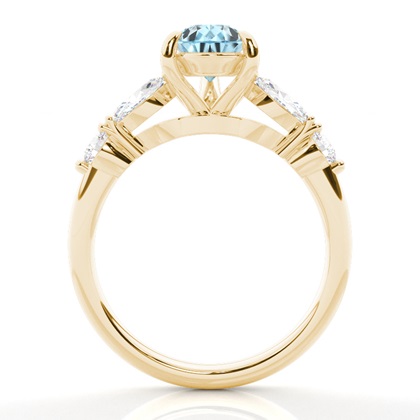 Krappenbesetzter Aquamarin-Verlobungsring