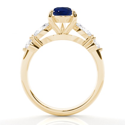 Verlobungsring mit blauem Saphir in Krappenfassung