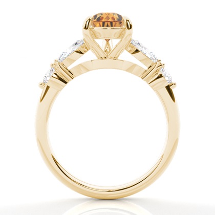 Krappenbesetzter Citrin-Verlobungsring