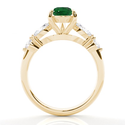 Krappenbesetzter Smaragd-Verlobungsring