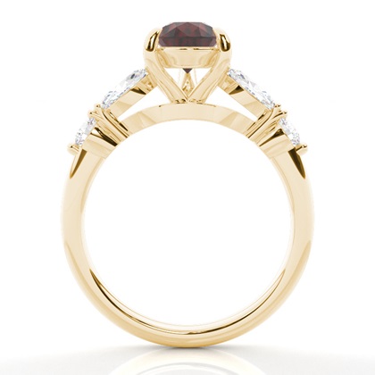 Granat-Verlobungsring in Krappenfassung