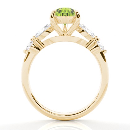 Krappenbesetzter Peridot-Verlobungsring