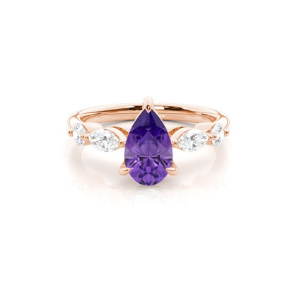 Prong Set Amethyst Engagement Ring
