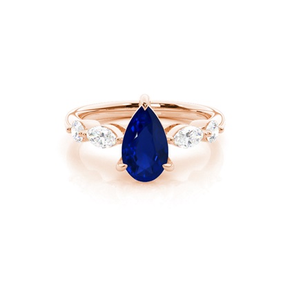 Prong Set Blue Sapphire Engagement Ring