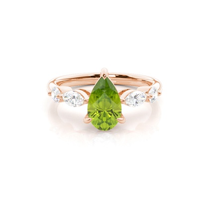 Prong Set Peridot Engagement Ring