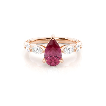 Prong Set Pink Tourmaline Engagement Ring