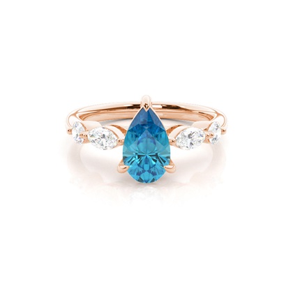 Prong Set Blue Topaz Engagement Ring