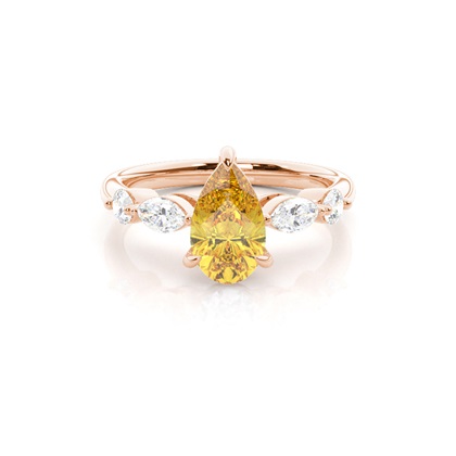 Yellow Diamond Side Stone Engagement Ring