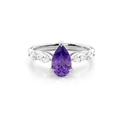Prong Set Amethyst Engagement Ring