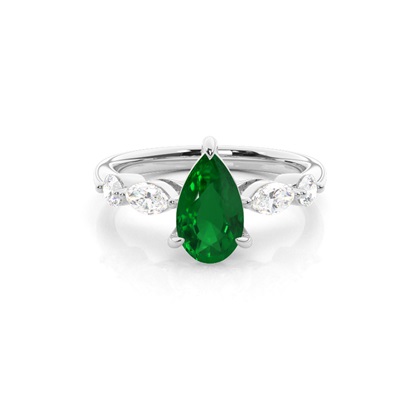 Prong Set Emerald Engagement Ring