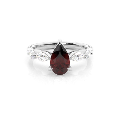 Prong Set Garnet Engagement Ring