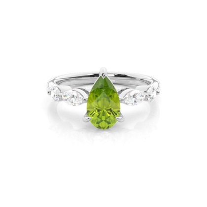Prong Set Peridot Engagement Ring