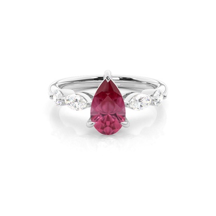 Prong Set Pink Tourmaline Engagement Ring
