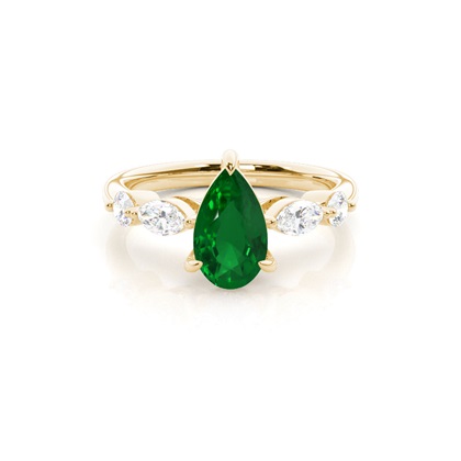 Prong Set Emerald Engagement Ring