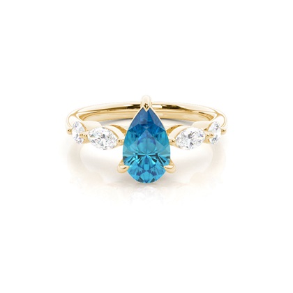 Prong Set Blue Topaz Engagement Ring