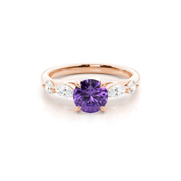 Prong Set Amethyst Engagement Ring