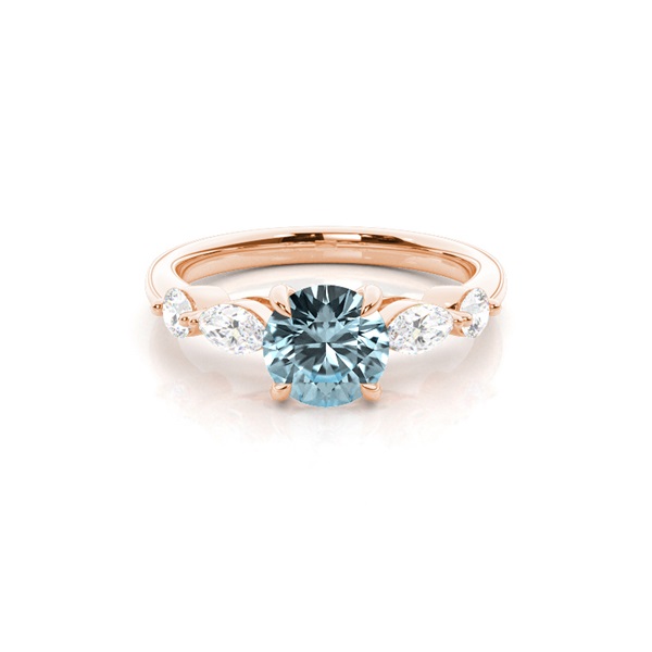 Prong Set Aqamarine Engagement Ring