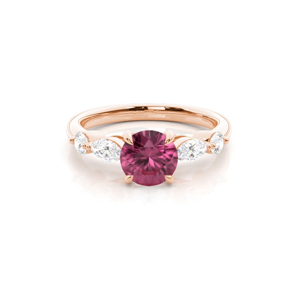 Prong Set Pink Tourmaline Engagement Ring