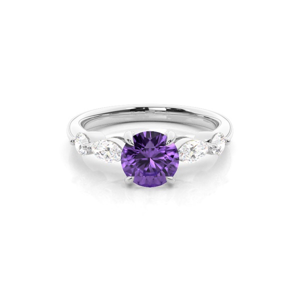Prong Set Amethyst Engagement Ring