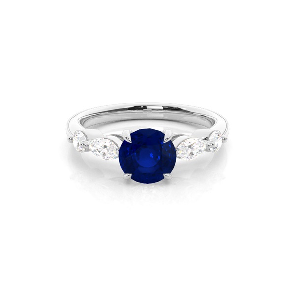 Prong Set Blue Sapphire Engagement Ring
