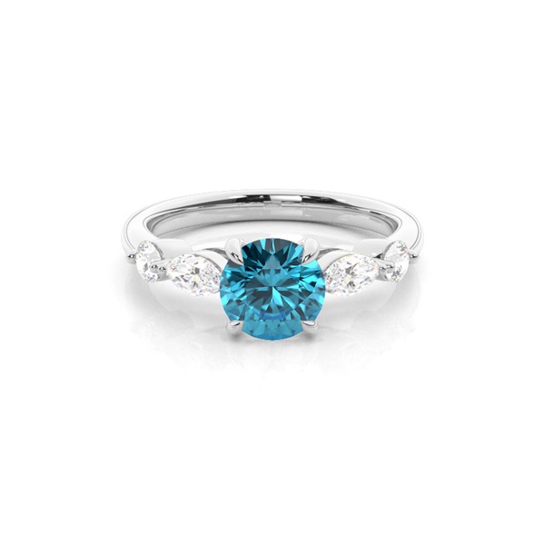 Prong Set Blue Topaz Engagement Ring