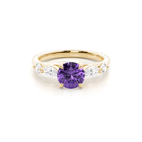 Prong Set Amethyst Engagement Ring