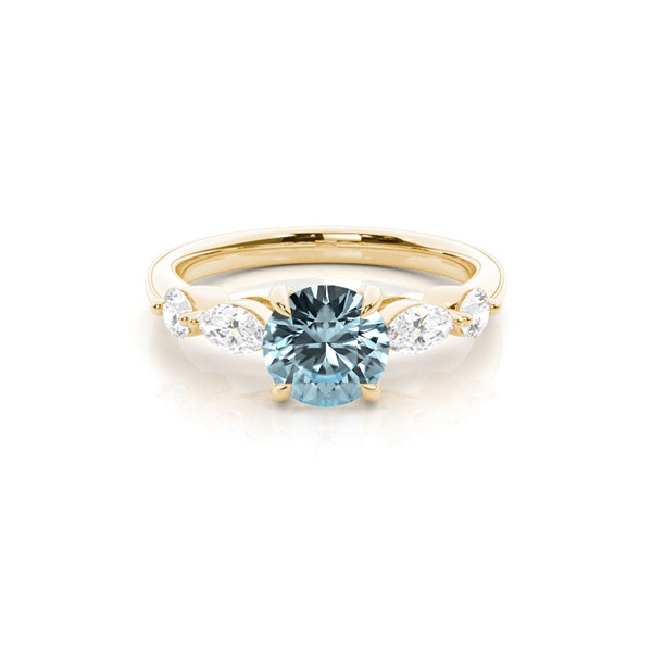 Prong Set Aqamarine Engagement Ring