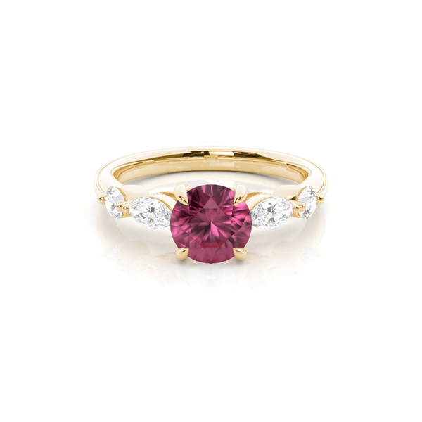 Prong Set Pink Tourmaline Engagement Ring