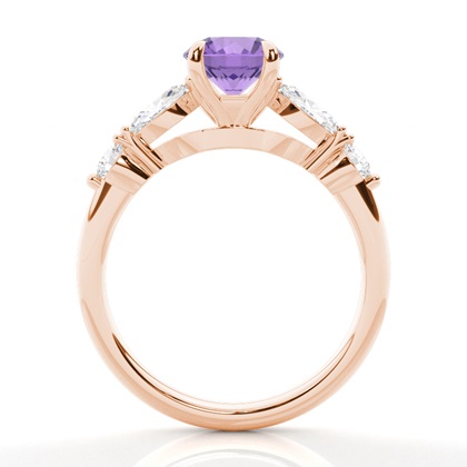 Krappenbesetzter Amethyst-Verlobungsring