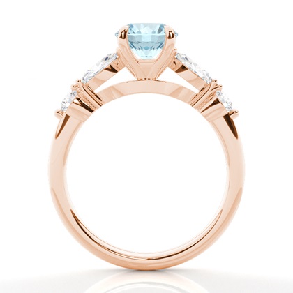 Krappenbesetzter Aquamarin-Verlobungsring