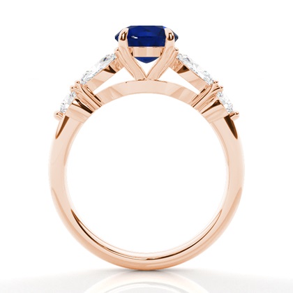 Verlobungsring mit blauem Saphir in Krappenfassung