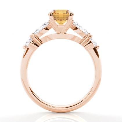 Krappenbesetzter Citrin-Verlobungsring