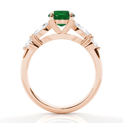 Krappenbesetzter Smaragd-Verlobungsring