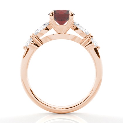 Granat-Verlobungsring in Krappenfassung