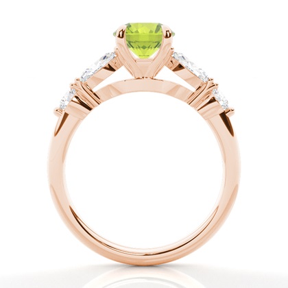 Krappenbesetzter Peridot-Verlobungsring