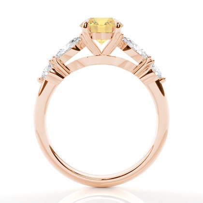 Yellow Diamond Side Stone Engagement Ring
