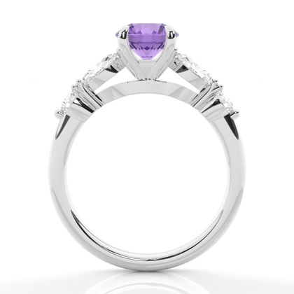 Krappenbesetzter Amethyst-Verlobungsring
