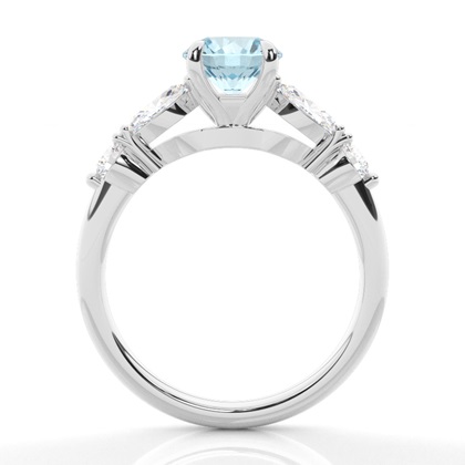 Krappenbesetzter Aquamarin-Verlobungsring